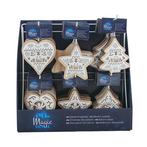 Ozdoba MagicHome Vianoce, 6 druhov, závesná, Sellbox 48 ks