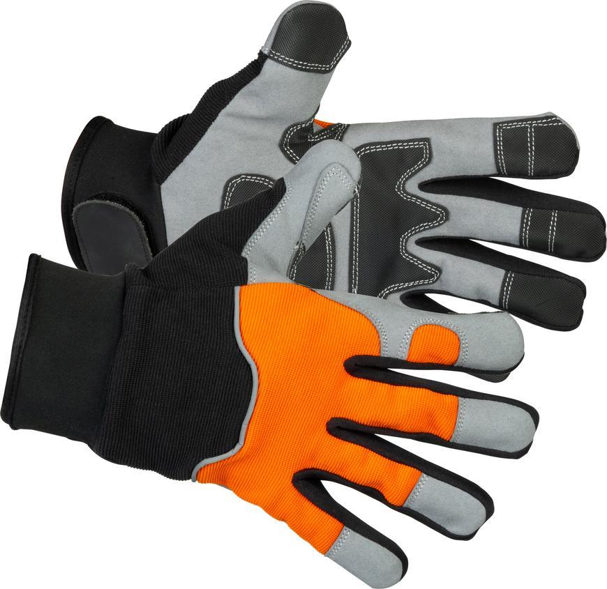 Rukavice Strend Pro Arvilo High Vision, textil/koža s reflexnými prvkami, veľkosť 10/XL, blister