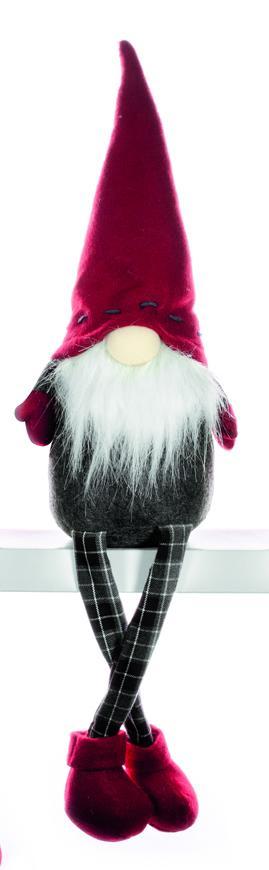 Dekoracia XmMX383, Škriatok, hompáľajúci, 55 cm