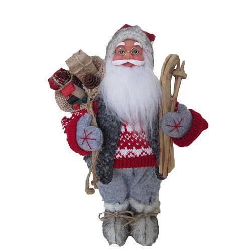 Dekoracia XmSA23, Santa stojaci, 30 cm, s lyžami