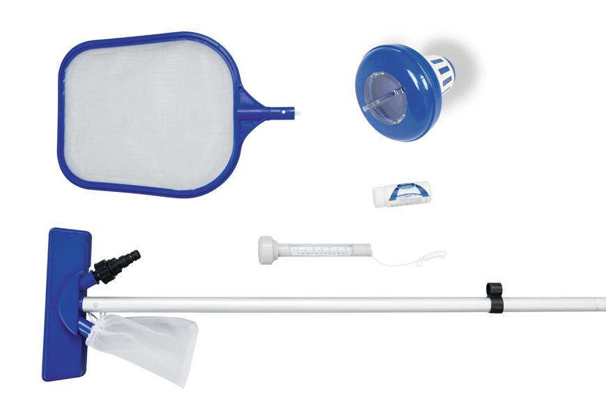 Súprava Bestway® FlowClear™, 58195, zberač, sieťka, násada/tyč, plavák, teplomer, tester, záplaty, s
