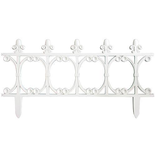 Ohrada Gardens F755, 64x34 cm, plastová, biela, mini dekoračný plot